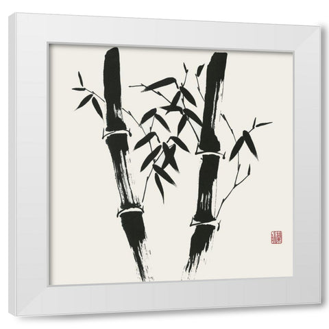 Bamboo Collection VII White Modern Wood Framed Art Print by Rae, Nan