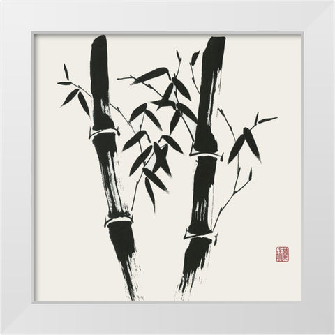 Bamboo Collection VII White Modern Wood Framed Art Print by Rae, Nan