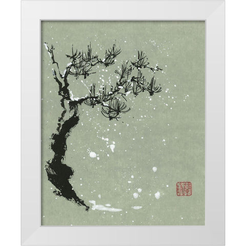 Snowy Pine I White Modern Wood Framed Art Print by Rae, Nan