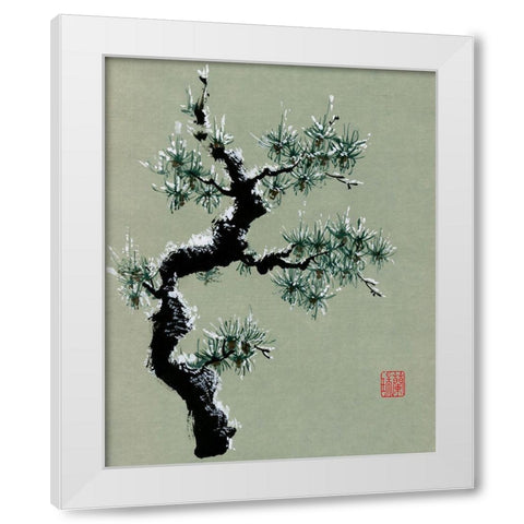 Snowy Pine II White Modern Wood Framed Art Print by Rae, Nan