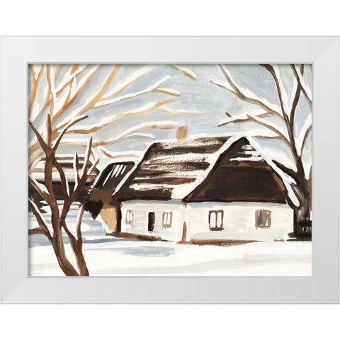 Winter Cottage I White Modern Wood Framed Art Print by Warren, Annie