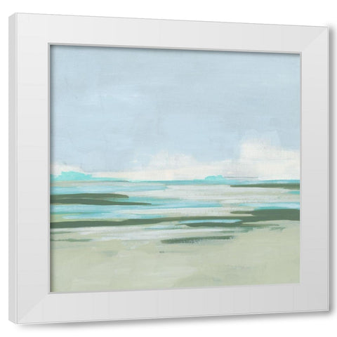 Pale Marsh Coast I White Modern Wood Framed Art Print by Vess, June Erica