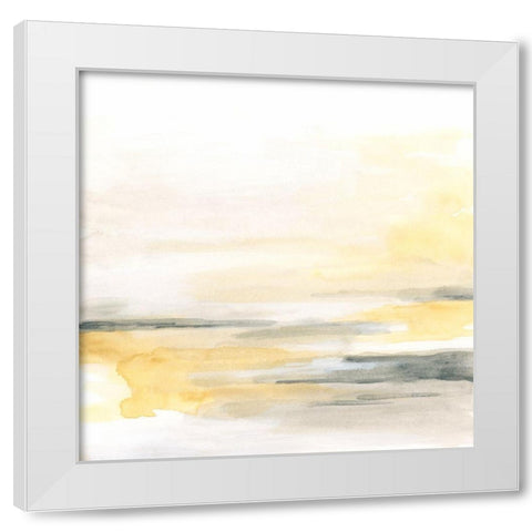 Golden Shores II White Modern Wood Framed Art Print by Vess, June Erica