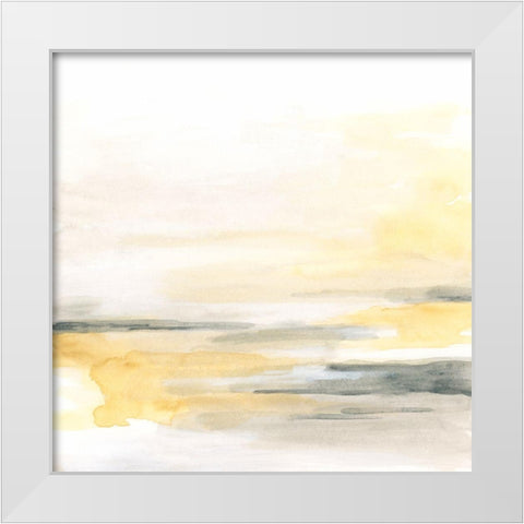 Golden Shores II White Modern Wood Framed Art Print by Vess, June Erica