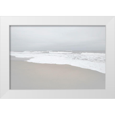 November Beach I White Modern Wood Framed Art Print by Chandler, Sharon