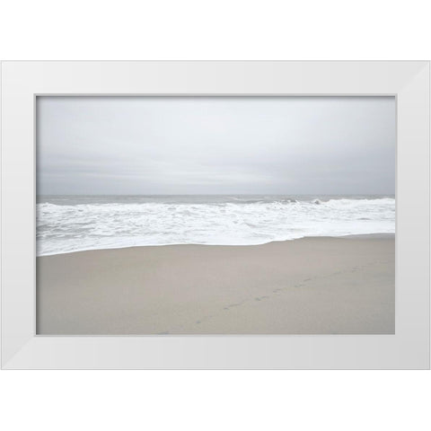 November Beach II White Modern Wood Framed Art Print by Chandler, Sharon