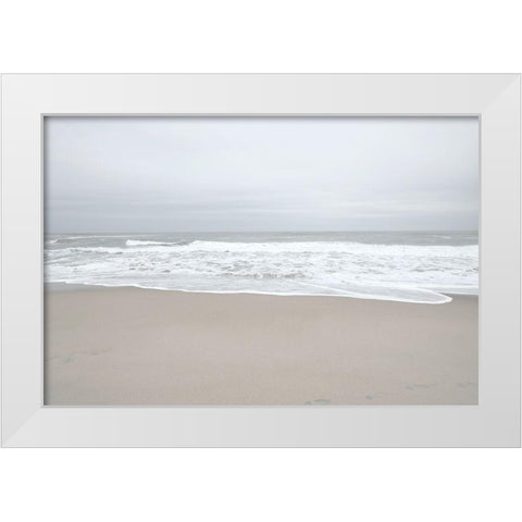 November Beach III White Modern Wood Framed Art Print by Chandler, Sharon