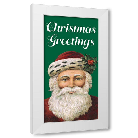 Retro Santa Claus I White Modern Wood Framed Art Print by Longley, Alicia