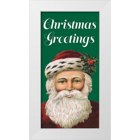 Retro Santa Claus I White Modern Wood Framed Art Print by Longley, Alicia