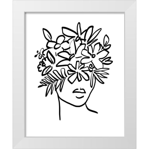 Floral View I White Modern Wood Framed Art Print by Warren, Annie