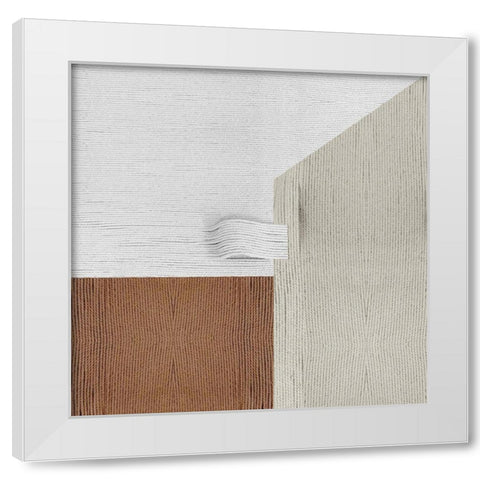 Knitting Pattern V White Modern Wood Framed Art Print by Wang, Melissa