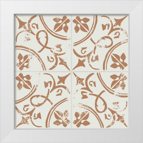 Ceramic Tile I White Modern Wood Framed Art Print by Wang, Melissa