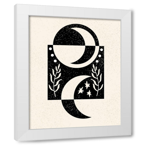 White Moon I White Modern Wood Framed Art Print by Wang, Melissa