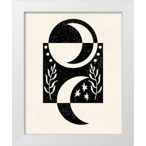 White Moon I White Modern Wood Framed Art Print by Wang, Melissa