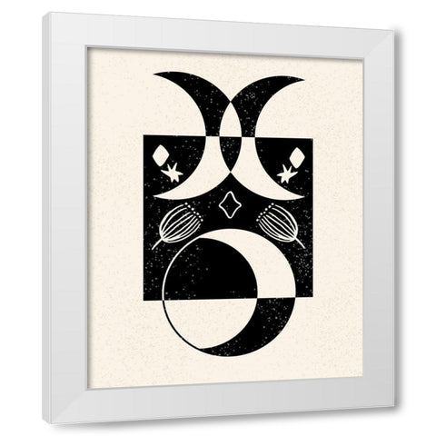 White Moon II White Modern Wood Framed Art Print by Wang, Melissa