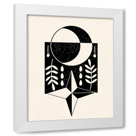 White Moon III White Modern Wood Framed Art Print by Wang, Melissa