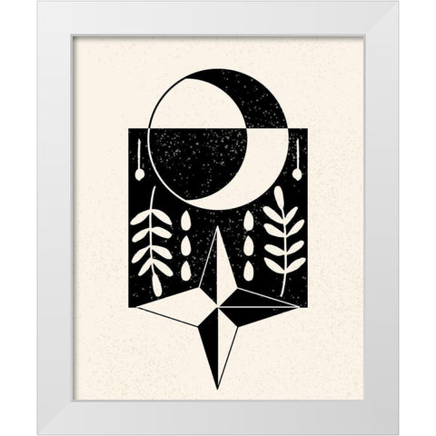 White Moon III White Modern Wood Framed Art Print by Wang, Melissa