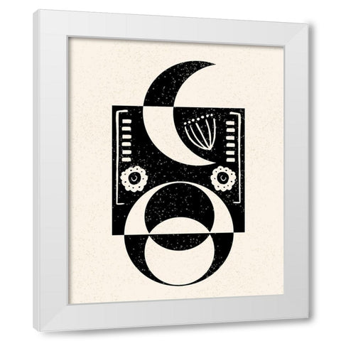 White Moon IV White Modern Wood Framed Art Print by Wang, Melissa