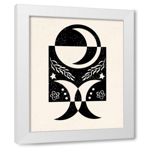 White Moon V White Modern Wood Framed Art Print by Wang, Melissa