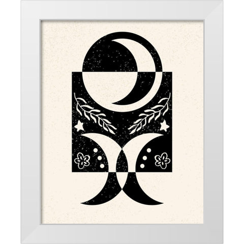 White Moon V White Modern Wood Framed Art Print by Wang, Melissa