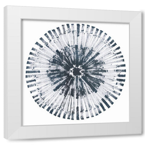 Batik Bullseye II White Modern Wood Framed Art Print by Vess, June Erica