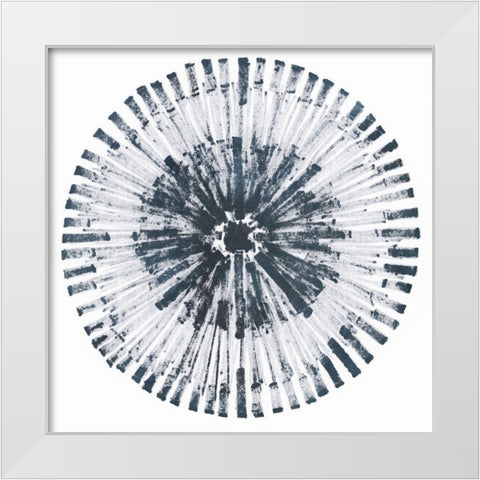 Batik Bullseye II White Modern Wood Framed Art Print by Vess, June Erica