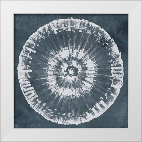 Batik Bullseye IV White Modern Wood Framed Art Print by Vess, June Erica