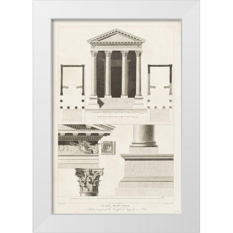 Antique Architectural Details III White Modern Wood Framed Art Print by Unknown