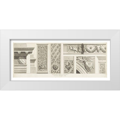 Antique Architectural Details V White Modern Wood Framed Art Print by Unknown