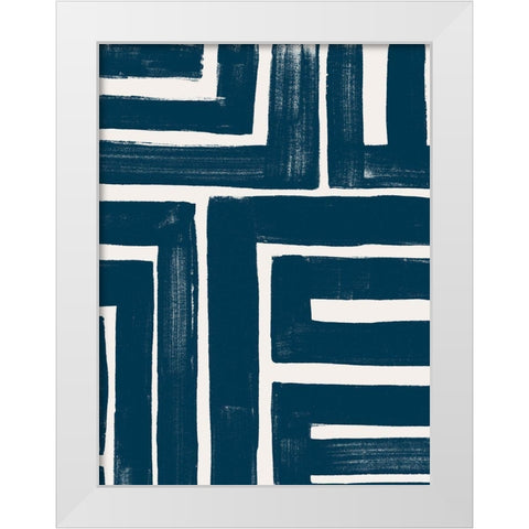 Monochrome Signals V White Modern Wood Framed Art Print by Vess, June Erica