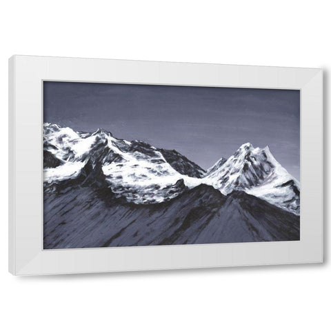 Moonlit Mountain Range I White Modern Wood Framed Art Print by Willett, Michael