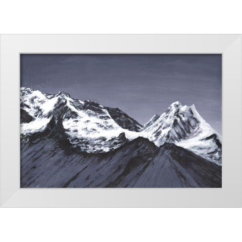 Moonlit Mountain Range I White Modern Wood Framed Art Print by Willett, Michael