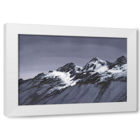 Moonlit Mountain Range II White Modern Wood Framed Art Print by Willett, Michael