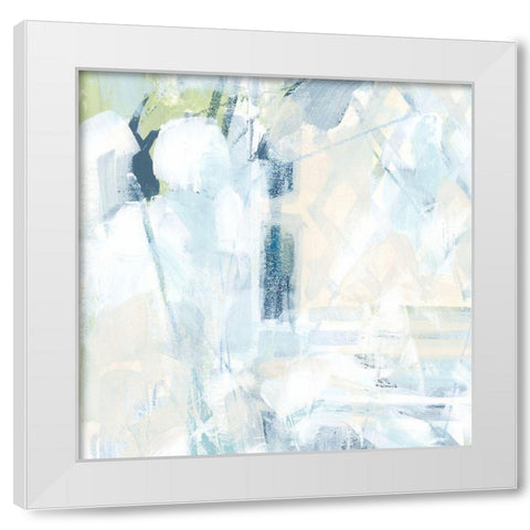 Blue Network IV White Modern Wood Framed Art Print by Vess, June Erica
