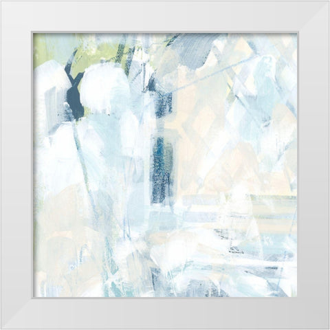 Blue Network IV White Modern Wood Framed Art Print by Vess, June Erica