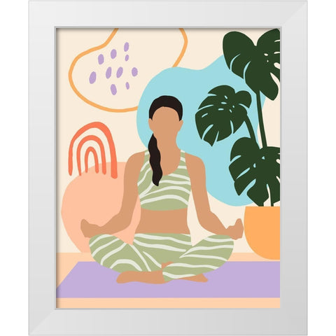 Bright Energy I White Modern Wood Framed Art Print by Warren, Annie