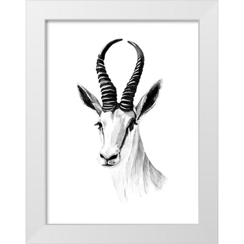 Gazelle Sketch I White Modern Wood Framed Art Print by Warren, Annie