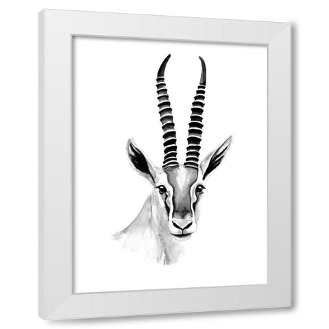 Gazelle Sketch II White Modern Wood Framed Art Print by Warren, Annie