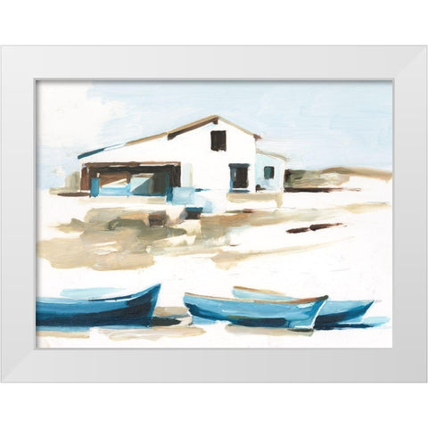 Beach Outpost II White Modern Wood Framed Art Print by Harper, Ethan