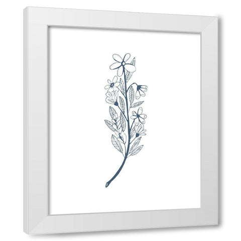 Little Flowers I White Modern Wood Framed Art Print by Wang, Melissa