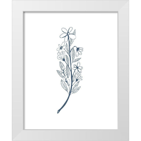 Little Flowers I White Modern Wood Framed Art Print by Wang, Melissa