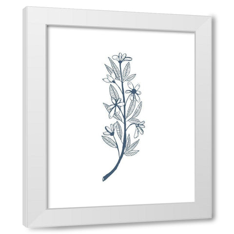 Little Flowers II White Modern Wood Framed Art Print by Wang, Melissa