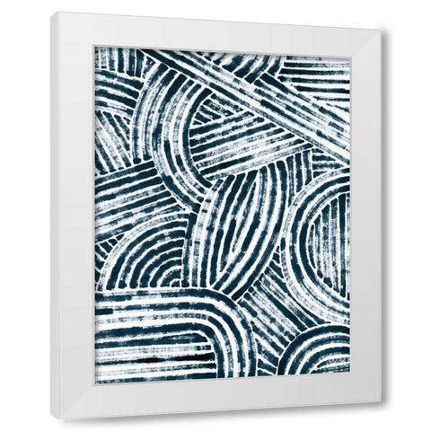 Pattern Maze in Ink II White Modern Wood Framed Art Print by Vess, June Erica