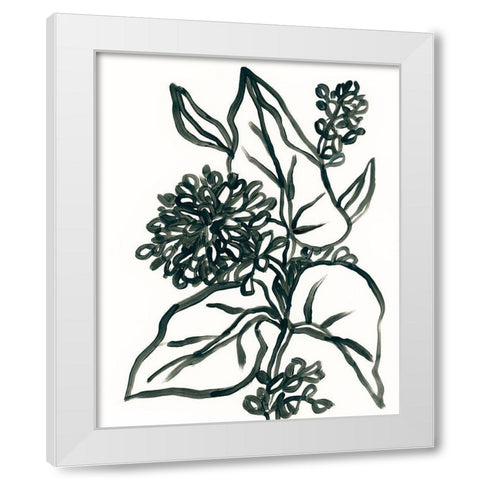 Linear Floral II White Modern Wood Framed Art Print by Vess, June Erica