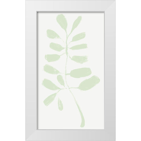 Soft Sprig Trio I White Modern Wood Framed Art Print by Vess, June Erica