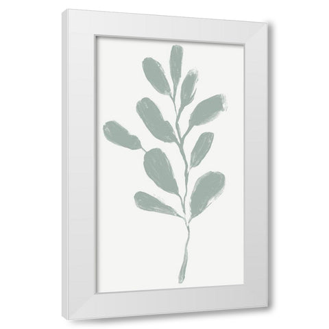 Soft Sprig Trio II White Modern Wood Framed Art Print by Vess, June Erica