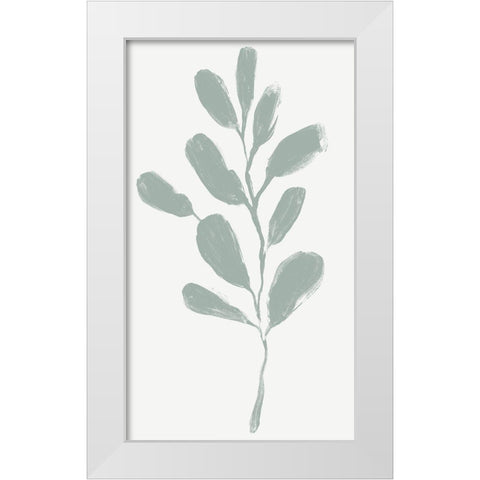 Soft Sprig Trio II White Modern Wood Framed Art Print by Vess, June Erica