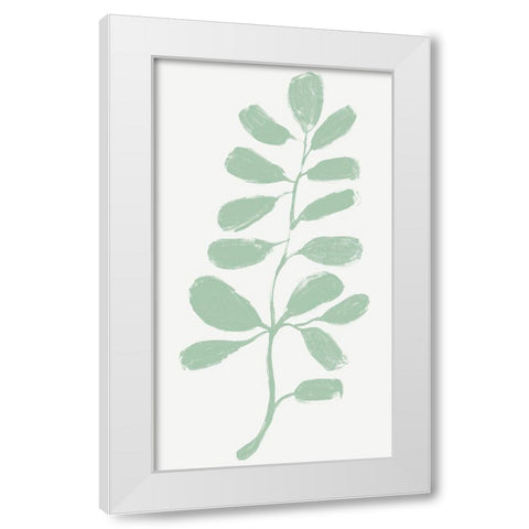 Soft Sprig Trio III White Modern Wood Framed Art Print by Vess, June Erica