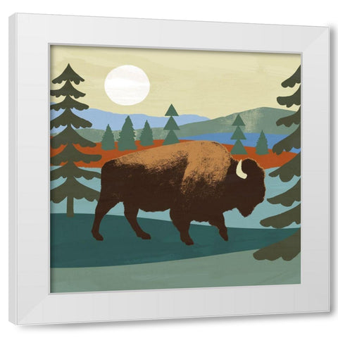 Trailside Animals II White Modern Wood Framed Art Print by Barnes, Victoria