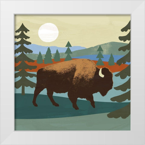 Trailside Animals II White Modern Wood Framed Art Print by Barnes, Victoria